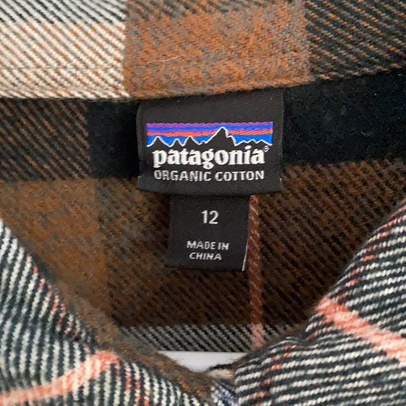 Patagonia Plaid flannel shirt / size 12 - Picture 2 of 5